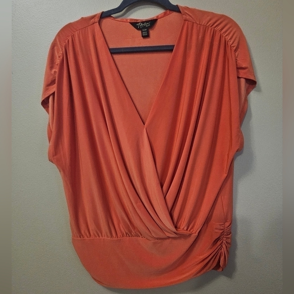 Thalia Sodi Women's Surplice Top Women's Size S Orange